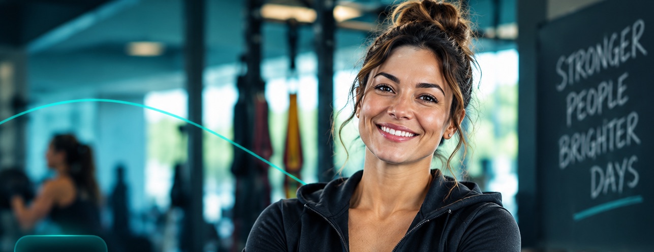 Service business owner in a fitness studio